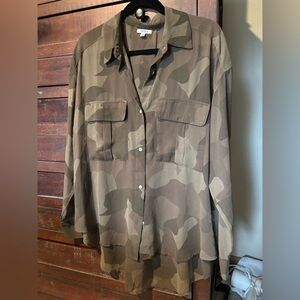 Pistola Sheer Cam Button-Down NWOT Sz M